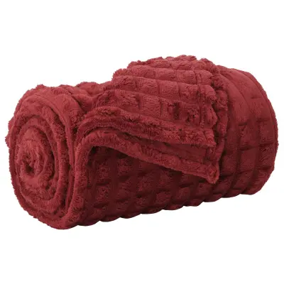 vidaXL Odeja Bordeaux rdeča 150 x 130 cm Flis