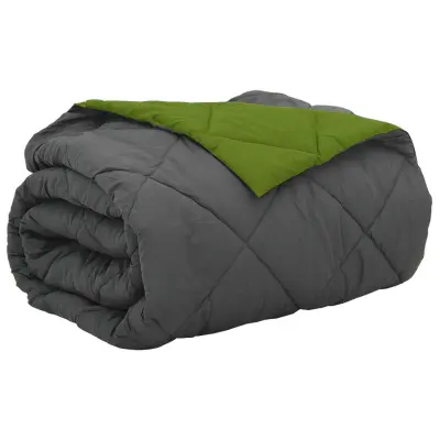 vidaXL Poletna odeja Zelena in antracita 220 x 260 cm Mikrovlakna