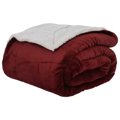 vidaXL Odeja Bordeaux rdeča 220 x 240 cm Flis