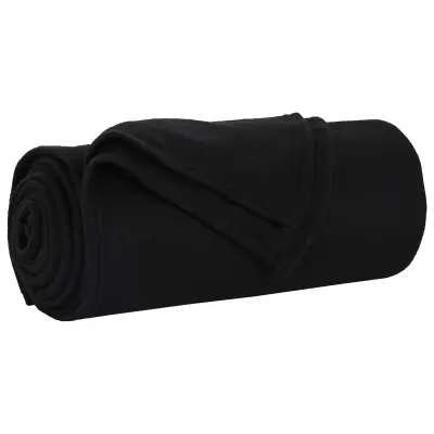 vidaXL Odeja Črna 240 x 220 cm Flis