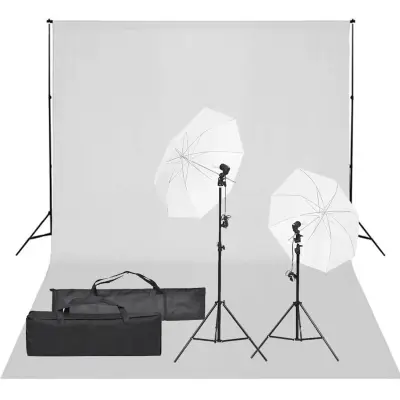 vidaXL Komplet za foto studio z lučmi in ozadjem