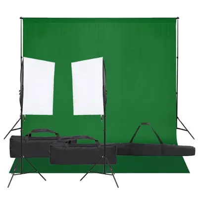 vidaXL Komplet za foto studio z lučmi in ozadjem