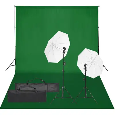 vidaXL Komplet za foto studio z lučmi in ozadjem