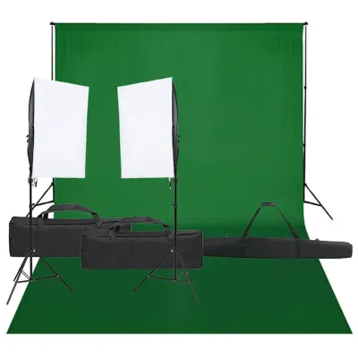 vidaXL Komplet za foto studio z lučmi in ozadjem