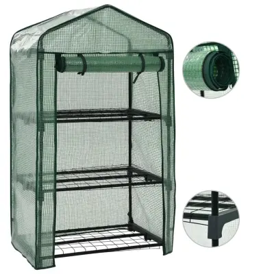 vidaXL 3-nadstropni mini rastlinjak 69x49x125 cm