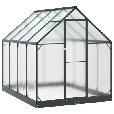 vidaXL Rastlinjak v vrtu z vrati Antracit 183,5 x 243,5 x 207 cm