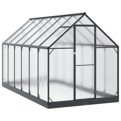 vidaXL Rastlinjak v vrtu z vrati Antracit 183,5 x 363,5 x 207 cm