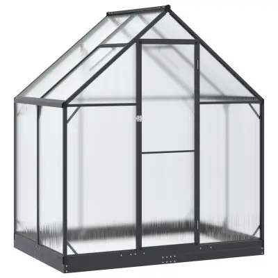 vidaXL Rastlinjak v vrtu z vrati Antracit 183,5 x 123 x 207 cm