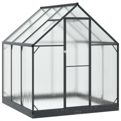 vidaXL Rastlinjak v vrtu z vrati Antracit 183,5 x 183,5 x 207 cm