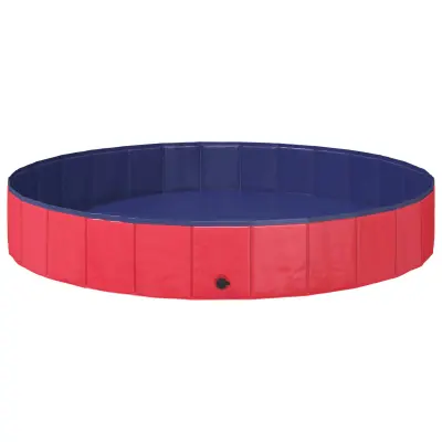 vidaXL Bazen za pse Rdeča Ø200 x 30 cm Gosta PVC