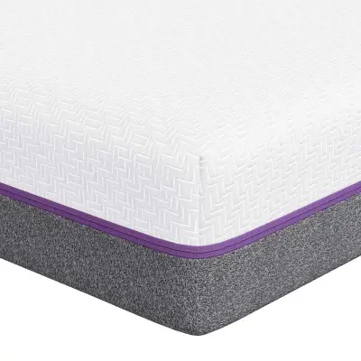 vidaXL Vzmetnica Bela in siva 200 x 200 cm žakardna tkanina