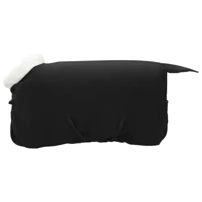 vidaXL Konjski plašč Črna 75 cm Polarna flanela