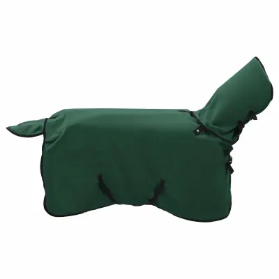 vidaXL Konjski plašč Polna temno zelena 85 cm Poliester