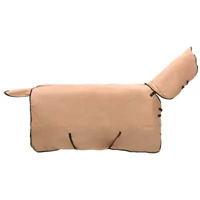 vidaXL Konjski plašč Kapucino 135 cm Poliester