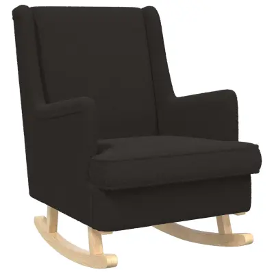 vidaXL Zibajoči stol Črna 62 x 80 x 85 cm Ovčja tkanina