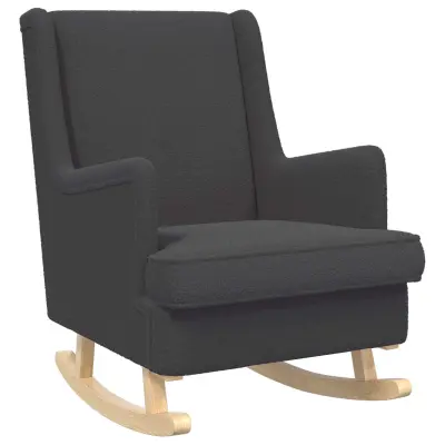 vidaXL Zibajoči stol Temno siva 62 x 80 x 85 cm Ovčja tkanina