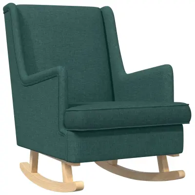 vidaXL Zibajoči stol Temno zelena 62 x 80 x 85 cm blago