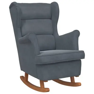 vidaXL Zibajoči stol z blazino Temno siva 92 x 71 x 100 cm Vezani les