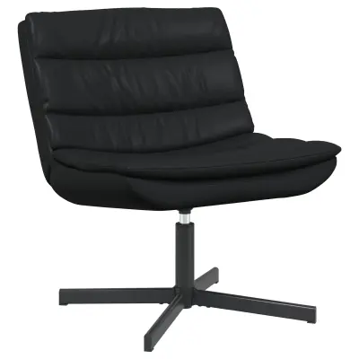 vidaXL Vrtljiv stol Črna 63 x 75 x 76 cm Svetleč PU