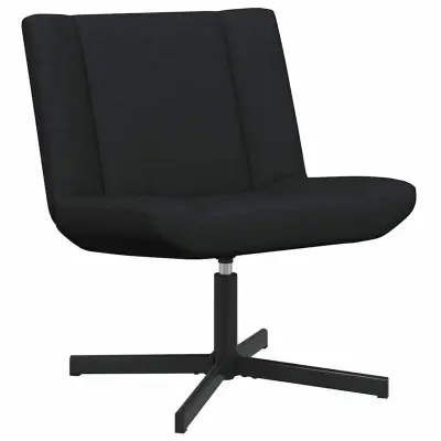 vidaXL Vrtljiv stol Črna 63 x 75 x 76 cm blago