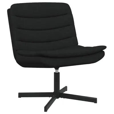 vidaXL Vrtljiv stol Črna 63 x 75 x 76 cm blago