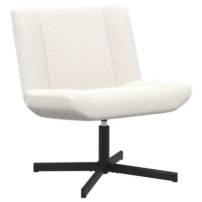 vidaXL Vrtljiv stol krema 63 x 75 x 76 cm Ovčja koža