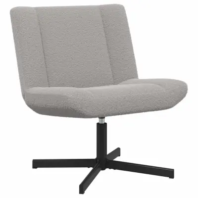 vidaXL Vrtljiv stol Svetlo siva 63 x 75 x 76 cm Ovčja koža