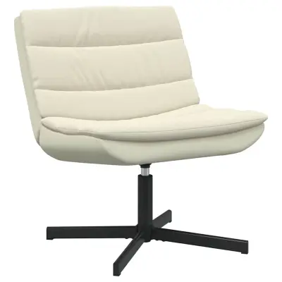 vidaXL Vrtljiv stol krema 63 x 75 x 76 cm PU