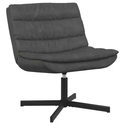 vidaXL Vrtljiv stol Črna 63 x 75 x 76 cm Antikni PU