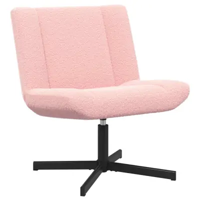vidaXL Vrtljiv stol Roza 63 x 75 x 76 cm Ovčja koža
