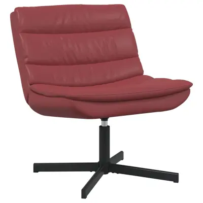 vidaXL Vrtljiv stol Vinorodna rdeča 63 x 75 x 76 cm PU