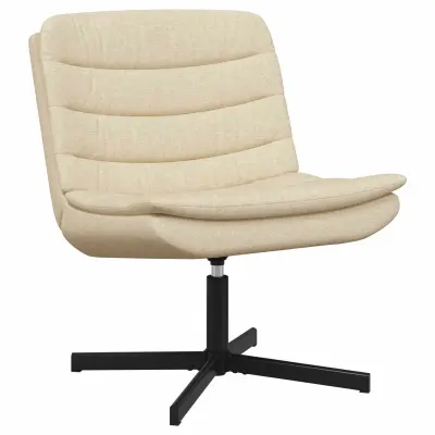vidaXL Vrtljiv stol krema 63 x 75 x 76 cm blago