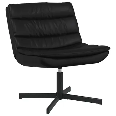 vidaXL Vrtljiv stol Črna 63 x 75 x 76 cm PU
