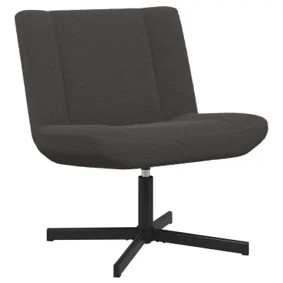 vidaXL Vrtljiv stol Temno siva 63 x 75 x 76 cm Ovčja koža