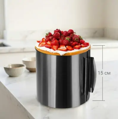 Nastavljiv obroč za torte Ruhhy, nerjavno jeklo, višina 15cm, premer 16-30cm