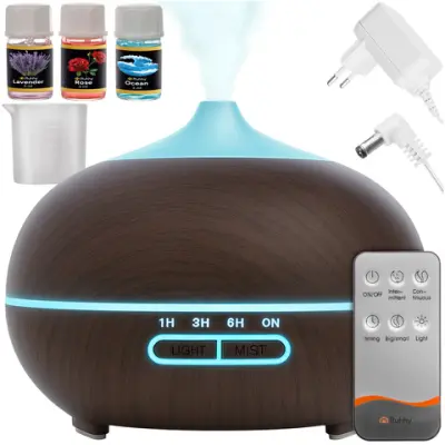 Ultrazvočni vlažilec zraka 4v1 Ruhhy 23509, aroma difuzor, ionizator in LED svetilka