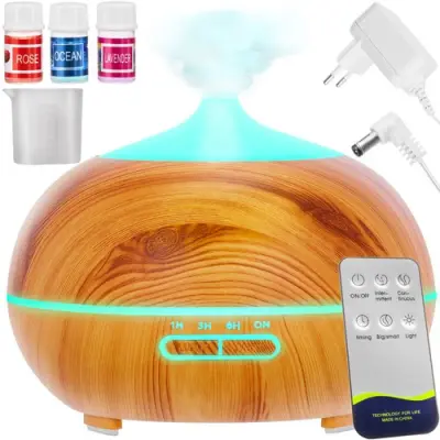 Ultrazvočni aroma difuzor in vlažilec zraka, 400ml, 7 LED barv