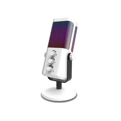 USB RGB kondenzatorski mikrofon za PC, plug-and-play, 3.5mm vtič White