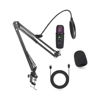 USB Kondenzatorski Mikrofon Komplet - Studio Snemanje & Pretočni Mikrofon s Stojalom