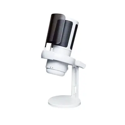 USB kondenzatorski mikrofon z RGB, brez zakasnitve in 3.5mm vhod White
