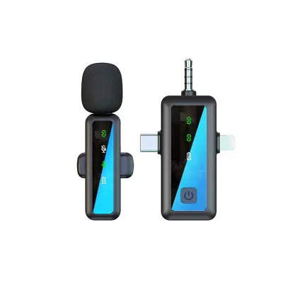 Brezžični Lavalier Mikrofon - 2.4G Clip-on Vsesmerni Kondenzatorski Mikrofon