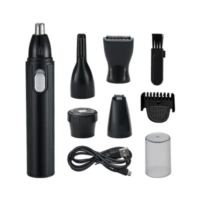 5-v-1 Polnilni Električni Trimer za Lase – Prenosni USB Natančen Black