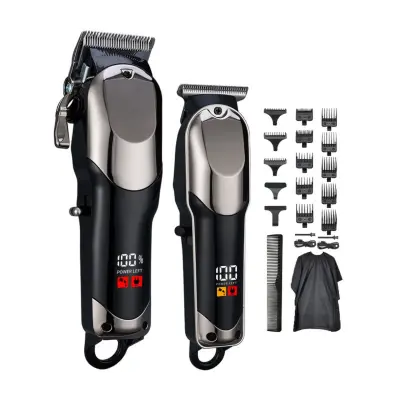 2-v-1 strižnik za lase (mati+otroška) z digitalnim prikazom baterije Gunmetal