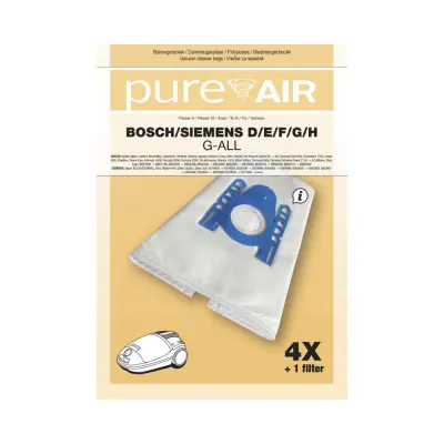 Vrečke za sesalnike Pure Air BOSCH/SIEMENS D/E/F/G/H G-ALL - 20 vrečk+5 filtrov