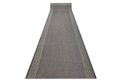 Preproga v videzu sisala SION 20446 Okvir, Grški ključ plosko tkanje siva 70 70x230 cm