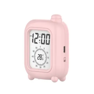 Polnilna kovček budilka z vizualnim odštevalnikom za učenje Pink