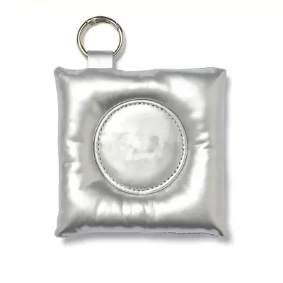 Prenosno PU usnje oblazinjeno kompaktno ogledalo za ženske Silver