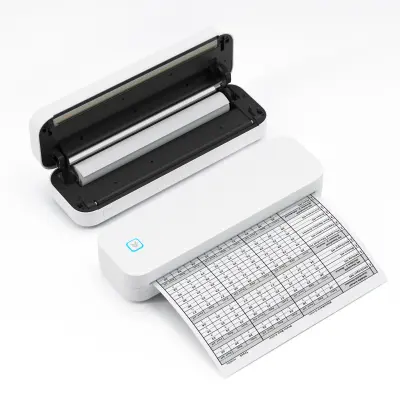 Prenosni A4 termični tiskalnik D80 — Bluetooth, brez črnila White