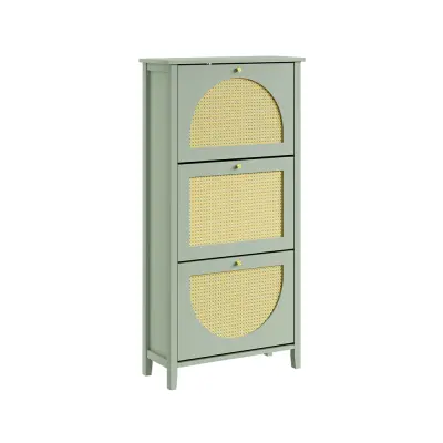 Omarica za čevlje z 3 vrati Zelena 62x25x121cm FSR222-GR