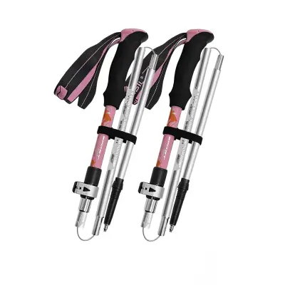 5-delni profesionalni treking komplet: aluminij, zložljiv, nastavljiv Pink